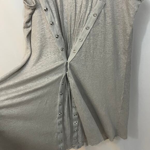 Alice + Olivia Silver Tank Tunic Top Adjustable DIY Snaps Back & Front Small - Picture 4 of 7